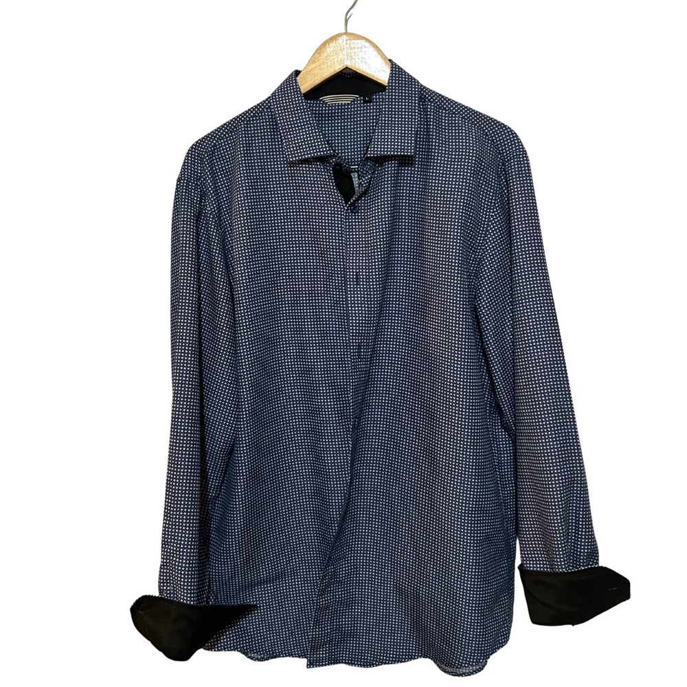 Classic Navy Checkered Dress Shirt